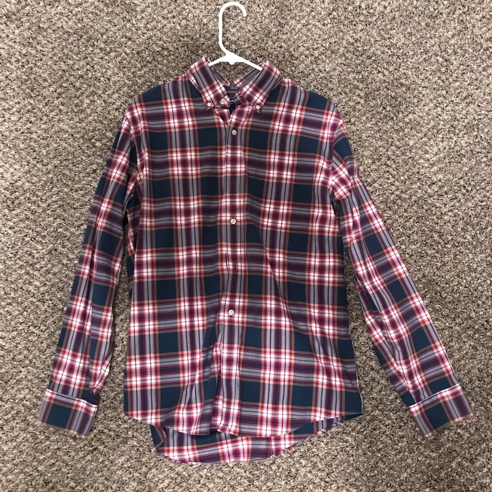 Lands' End Men's Traditional Fit Plaid Shirt Size Medium